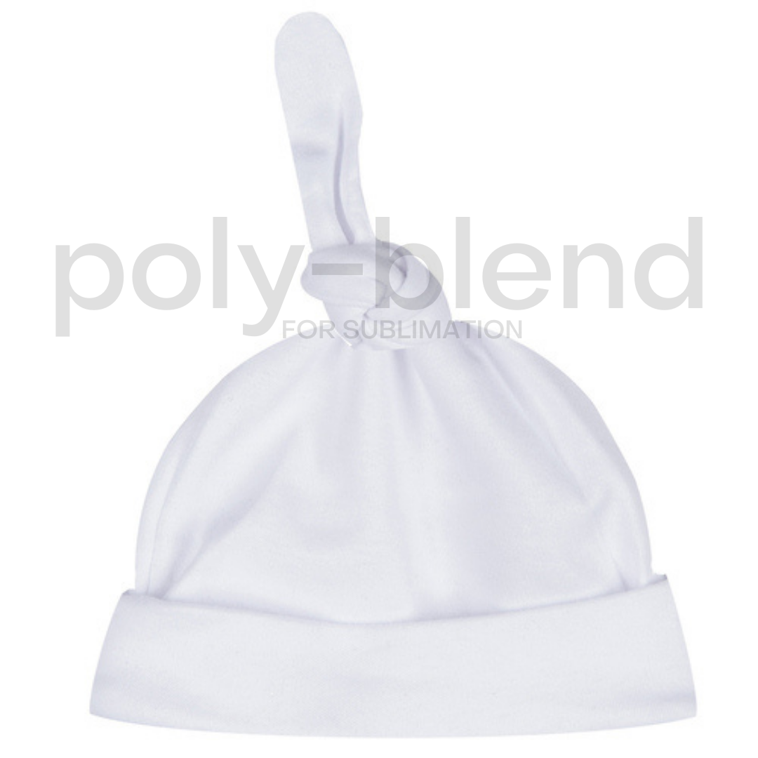 *Sublimation Blanks* Blank Infant Baby Beanie Knot Cap Hat - Poly Blend